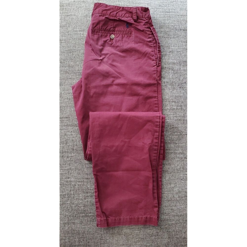 Polo Ralph Lauren Boy's Kids Cotton Chinos Burgundy Size 20 - Picture 3 of 5